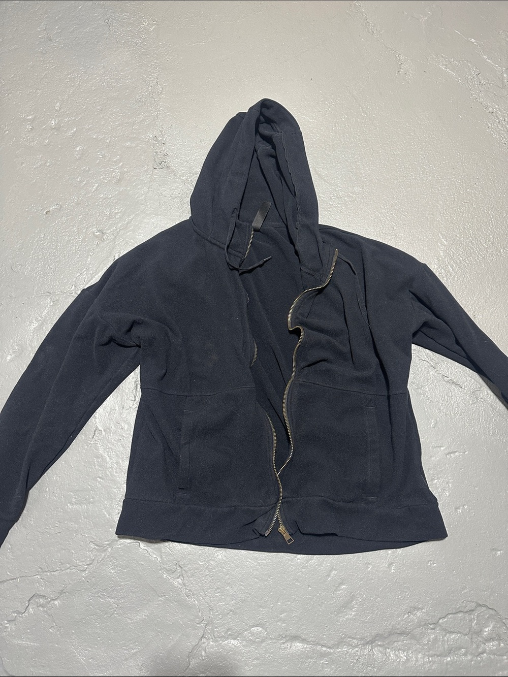 Women's Black Zip-Up Hooded Sweatshirt